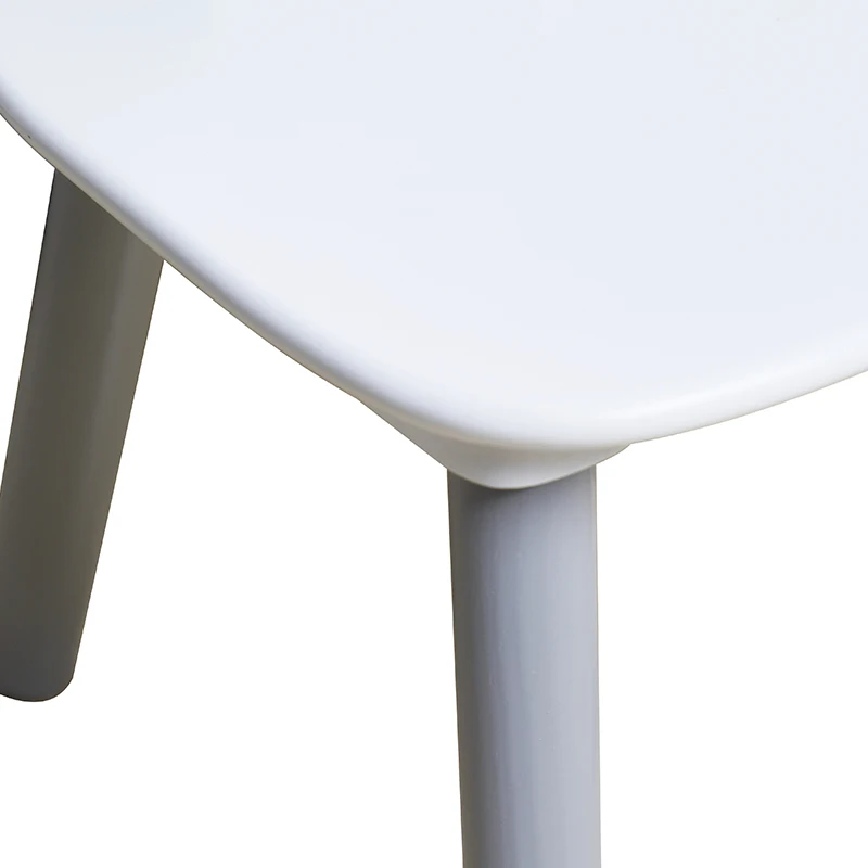 White Color Kids furniture round wood children table and 4 chairs set, chairs and table set for kids