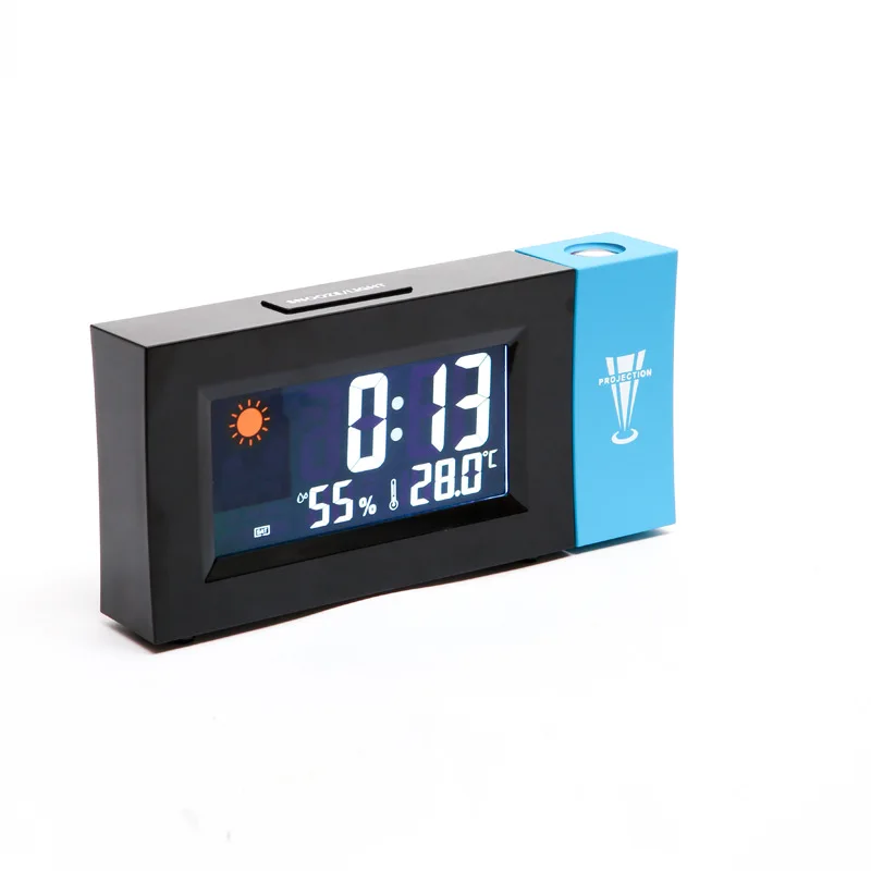 Оптовая продажа настольные часы с гигрометром для помещений цветные часы-проектор Forcast 8290 цифровые креативные квадратные