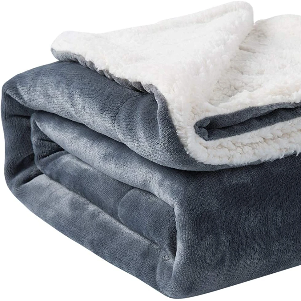 Sherpa Blanket  Warm Bed Blanket for Winter Cozy Soft Fuzzy Couch Throw Flannel Fleece/Wool Like Reversible Plush Blanket (G