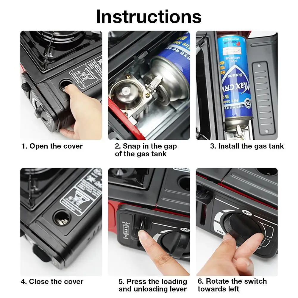 
Portable Butane Gas Stove Good Heat Dissipation Strong Firepower Gas Stove for Home Picnic 