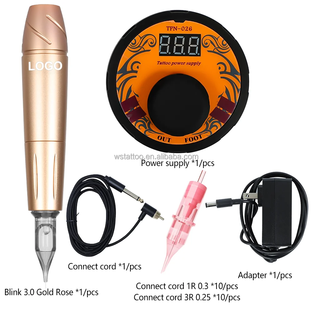Wenshen Manufacture Cutting Edge Design YD Blink Gold Rose permanent makeuptattoo pen machine For PMU artist