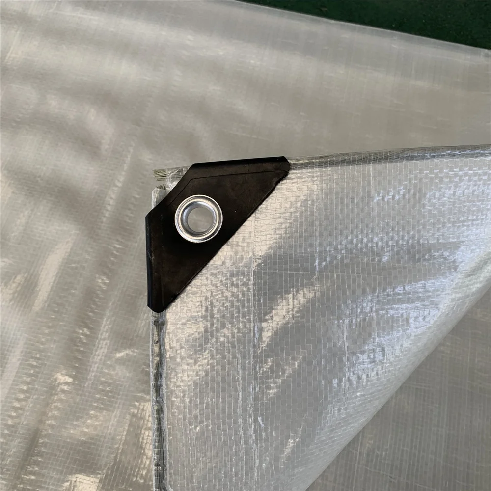 Clear PE Leno Mesh Tarpaulin Transparent Greenhouse Tent Sheet Plastic Fire Retardant PE Grid Fabric Mesh Leno Tarpaulin