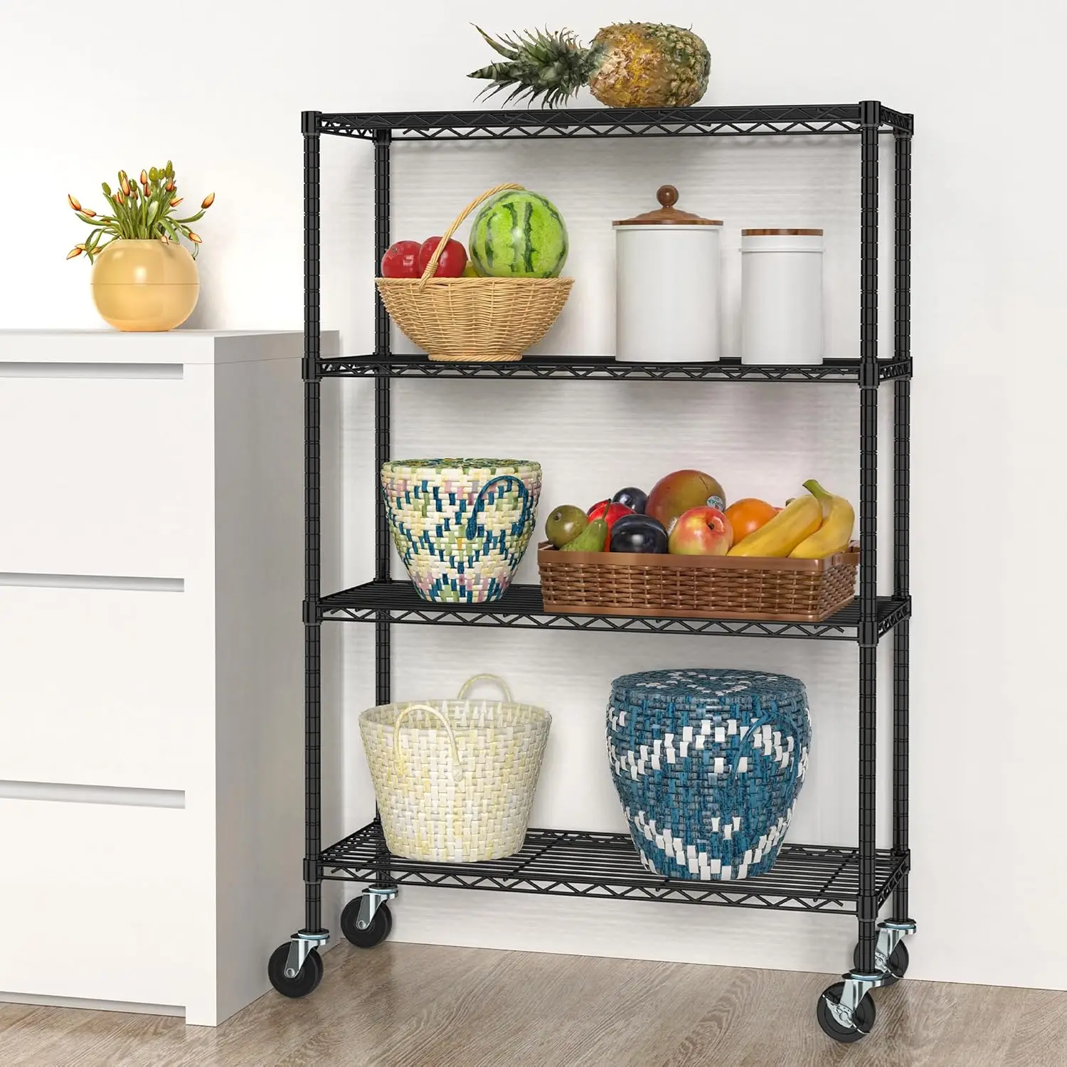chrome wire shelf 5 tiers wire shelving rack