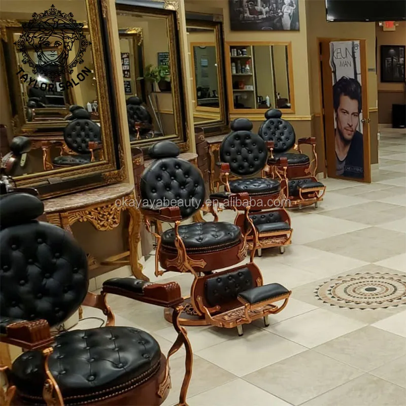 Men salon furniture barbershop supplies antique barber chair hydraulic metal hairdressing chairs