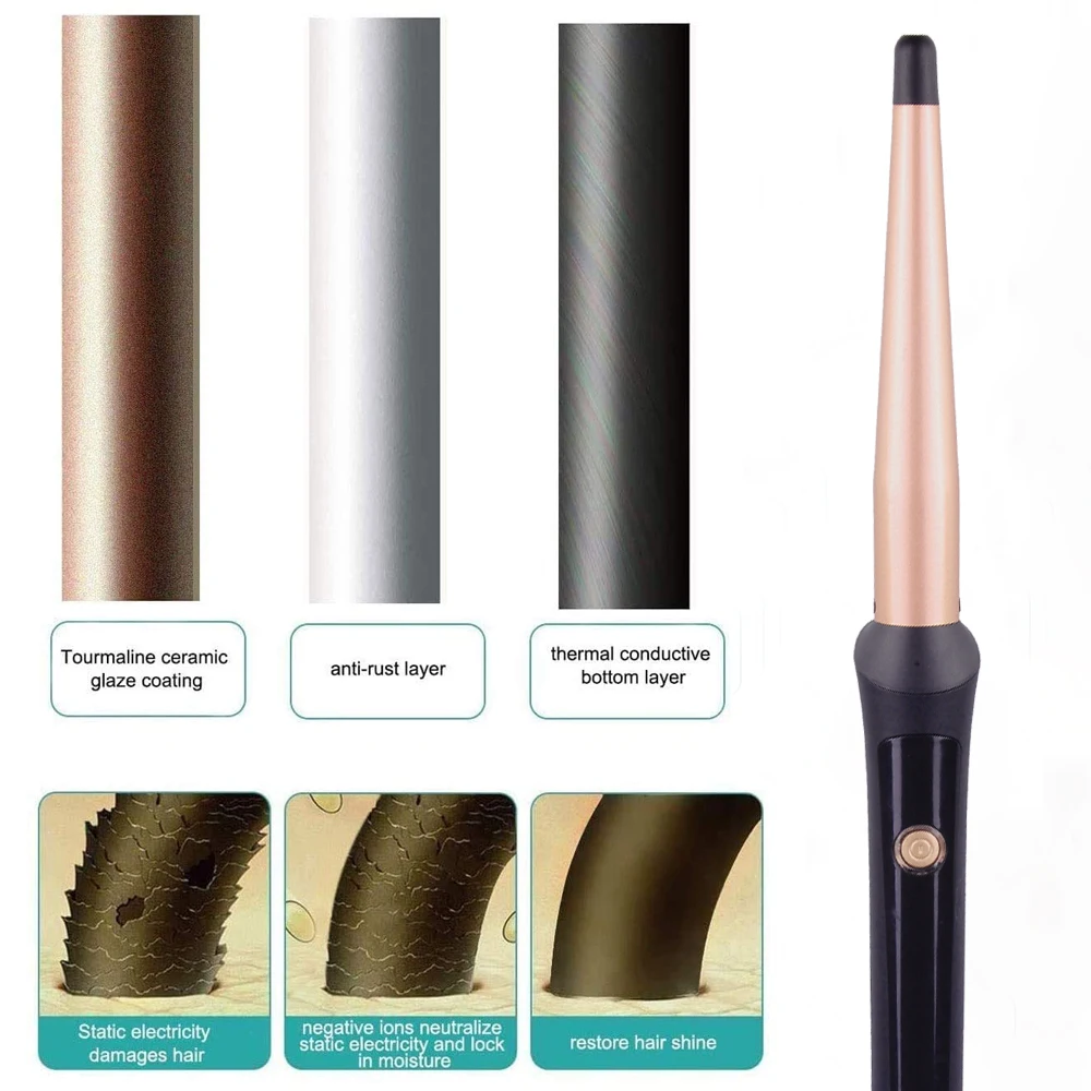 INFINITI PRO Electric hair curler wand with 1 inch to 1/2 inch