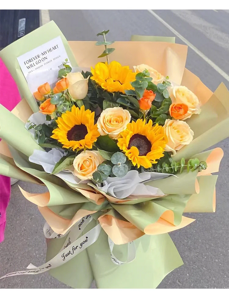 Cheap Price Korean Waterproof Flower Wrapping Paper Double Color Bouquet Wrapping Paper For Flowers Waterproof Packaging Paper