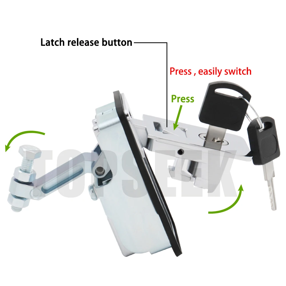 Compression LatchToolbox Lock Camper Toolbox Cabinet Trunk Chrome-plated Bus Side Box Lock Lever sealed rod lock