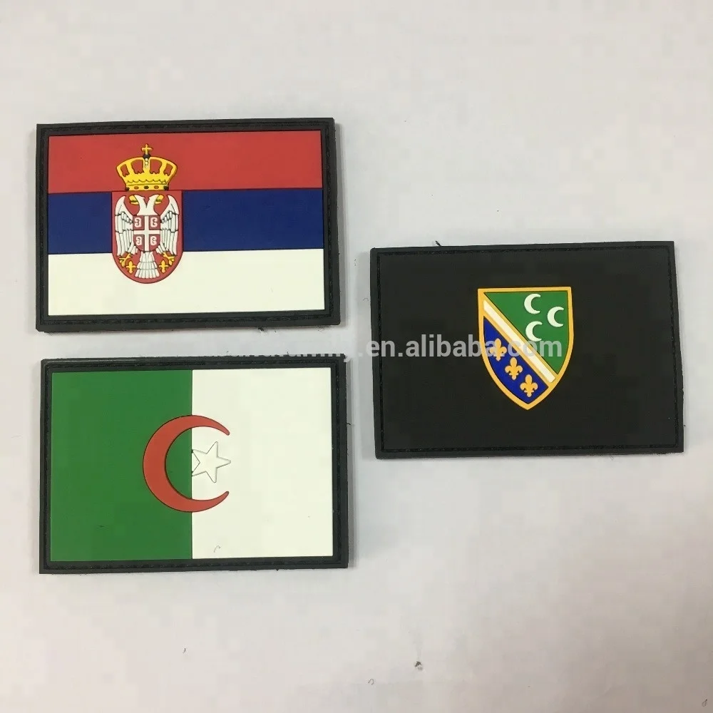 Custom PVC Rubber Europe Country National Flag Patches Italy Switzerland  Ireland Netherlands Belgium Sweden Flag