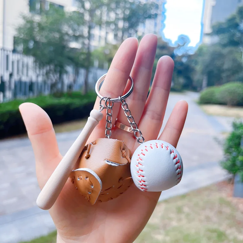 Baseball Bat Keychain Sports Souvenirs Mini Baseball Softball Keychain Craft Bag Pendant Ornament