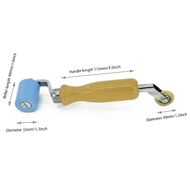 28mm PTFE Seam Roller with 6mm Penny Brass Roller for Single Ply Roofing and PVC/TPO/EPDM Roofing