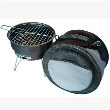 Mini Portable Charcoal Barbeque Grill with Cooler Bag camping Simple Round bbq grilling basket bbq grills outdoor bbq kitchen