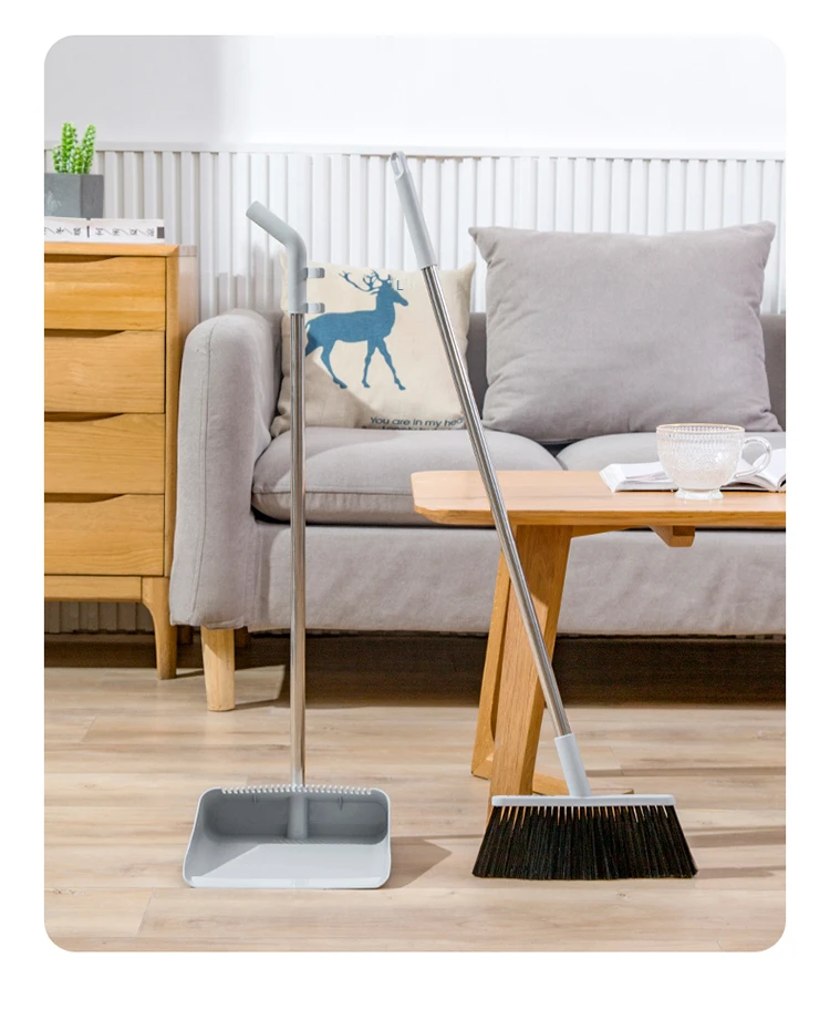 Wholesale Portable Stainless Steel Plastic Cleaning Broom And Dustpan Set
