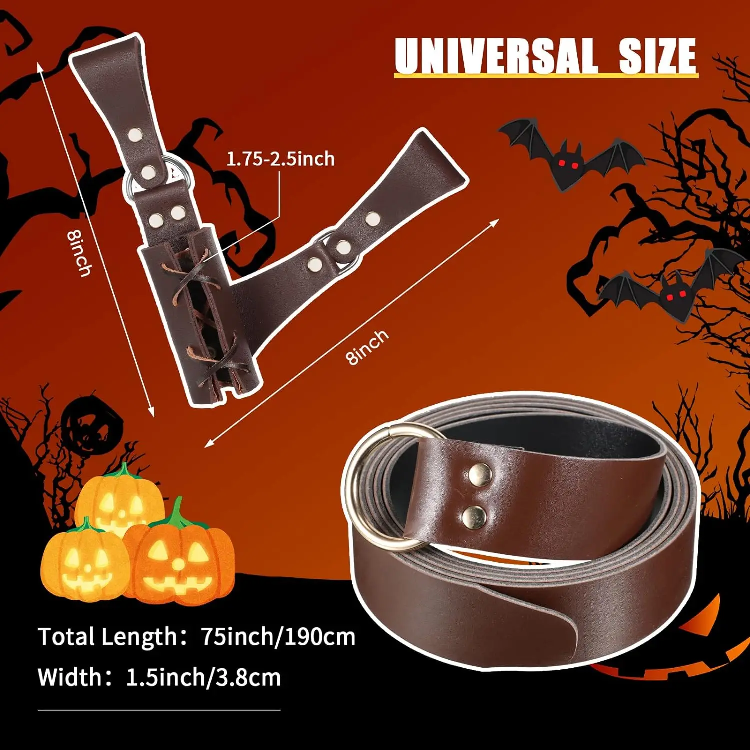 Medieval Leather Sword Frog with Belt Sword Holder Belt Rapier Scabbard Knight Leather Belt for Men and Women