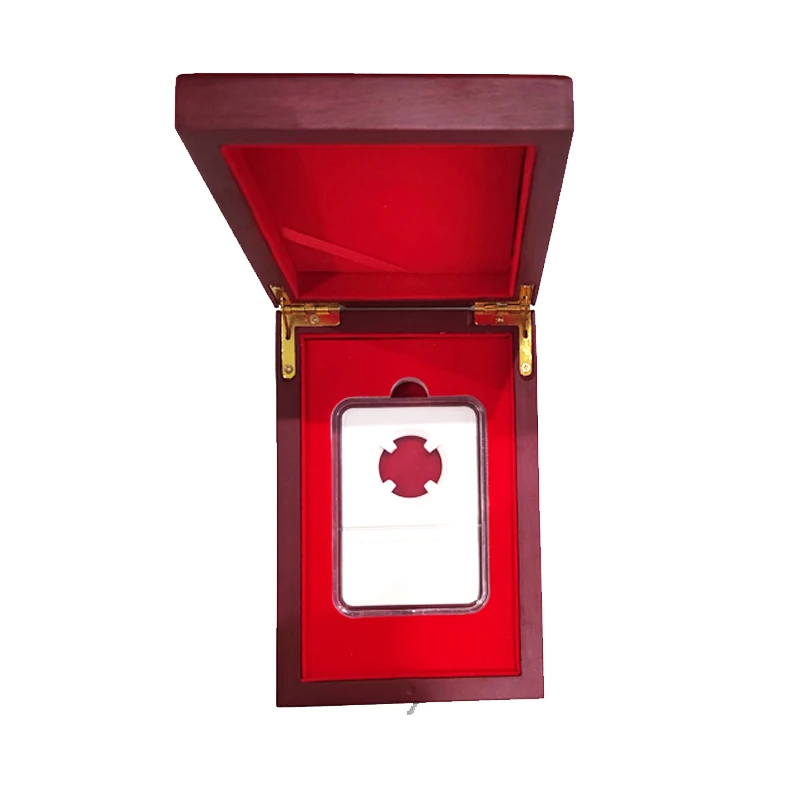 Single NGC PCGS coin slabs packing box  wooden coin box