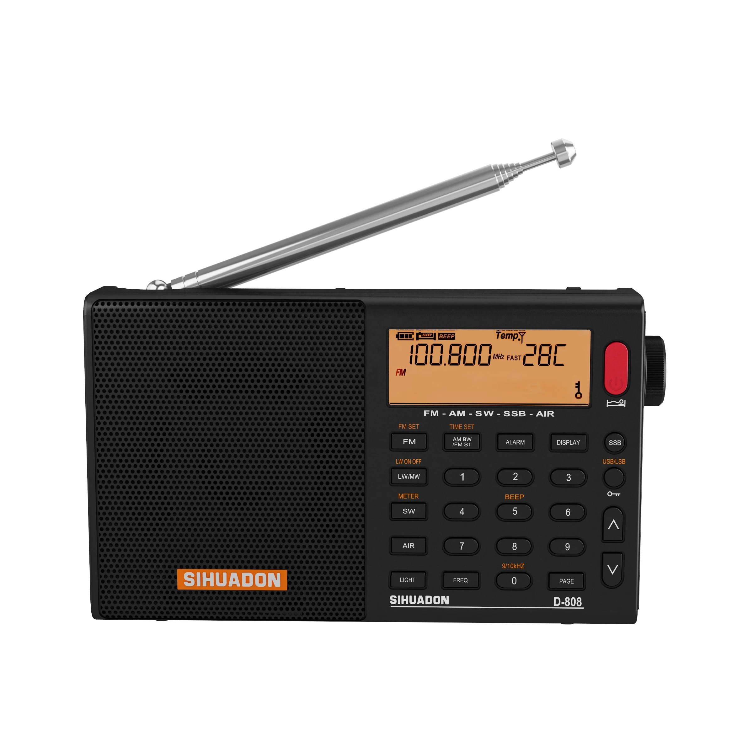 XHDATA D-808 Portable Professional Radio Digital FM Stereo/Shortwave/MW/LW/SSB Air Band Multi Band Receiver