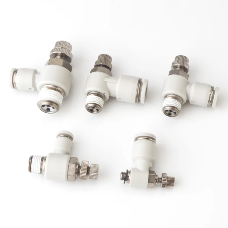 PSLA/B White Pneumatic Quick-Insert Throttle Valve Speed-Insert Connector Thread Speed Regulating Valve