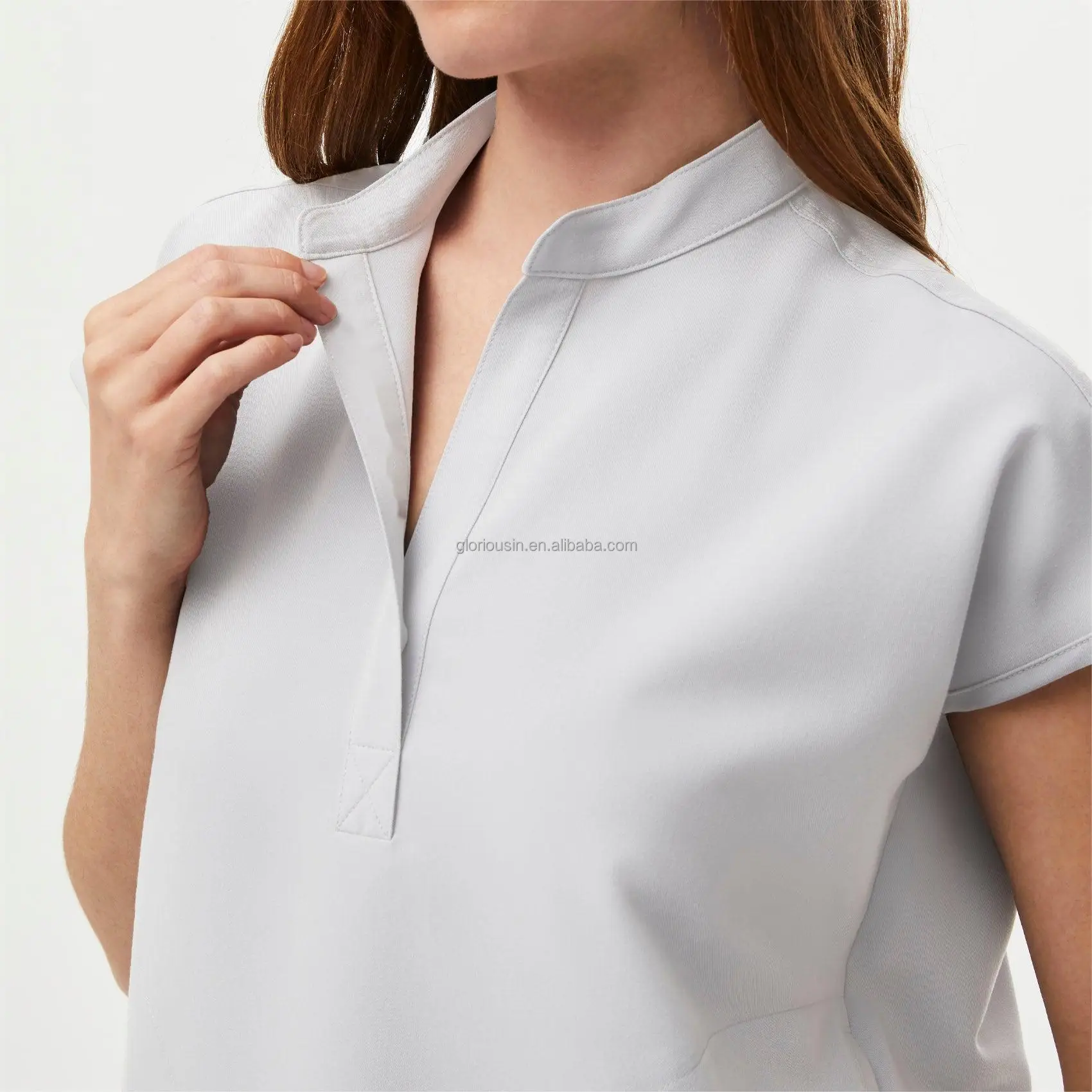 GloriousIn female scrub set 2023 kitchen male odontic uniform hat  intern plus size waterproof dickie brand plus size med cou