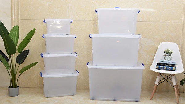 
Customized Home PP Bin Container Clear Transparent Plastic Storage Box with Lid 