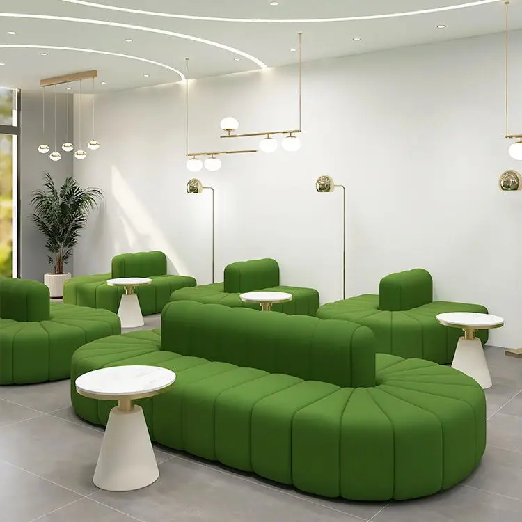 Modern Cream Style Hotel Lobby Lounge Reversible Sofa Wedding Studio Clothing Shop Beauty Salon Reception Sofa