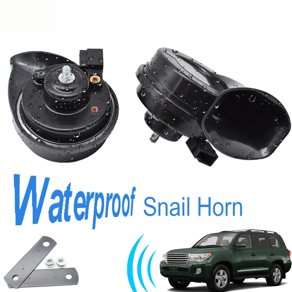 Snail Horn For Toyota Land Cruiser J100 J200 1997-2020 12V 110-125db Loud Waterproof Car Horns 410/510Hz Dual Tone Auto Horns