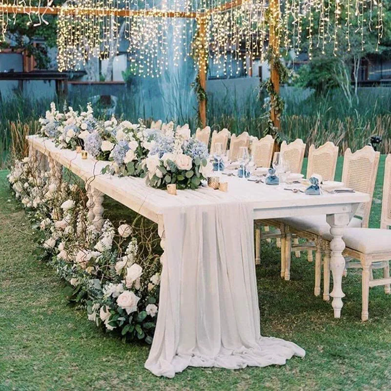 Partycool Свадебные праздничные банкеты в стиле бохо для невесты украшения многослойная белая шифоновая хлопковая романтичная легкая