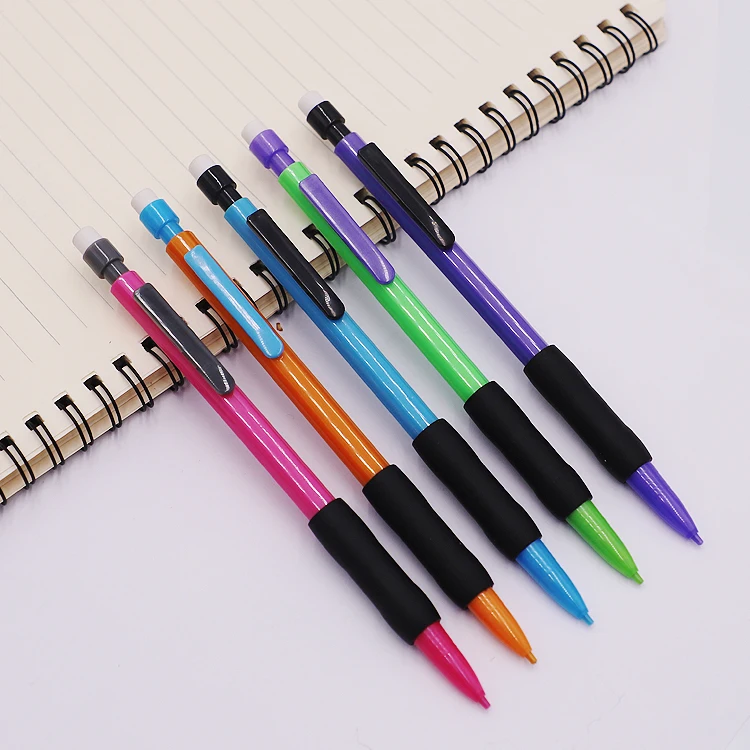 Classic Plastic Mechanical Pencil Set Smooth Dark Writing Black Lead Students Pencil