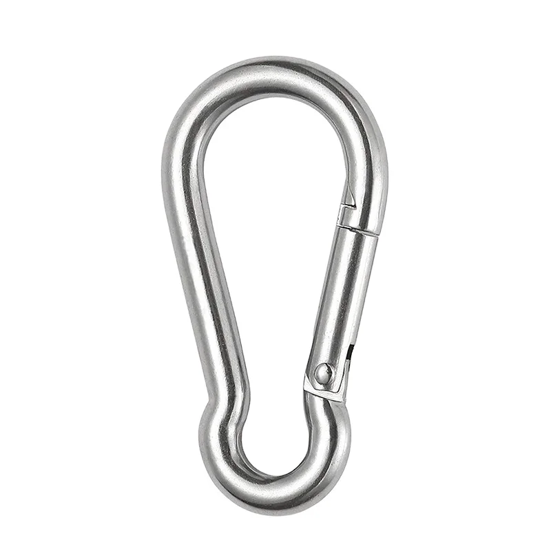 Rigging hardware 304 stainless steel spring snap safety hook climbing carabiner keychain hook