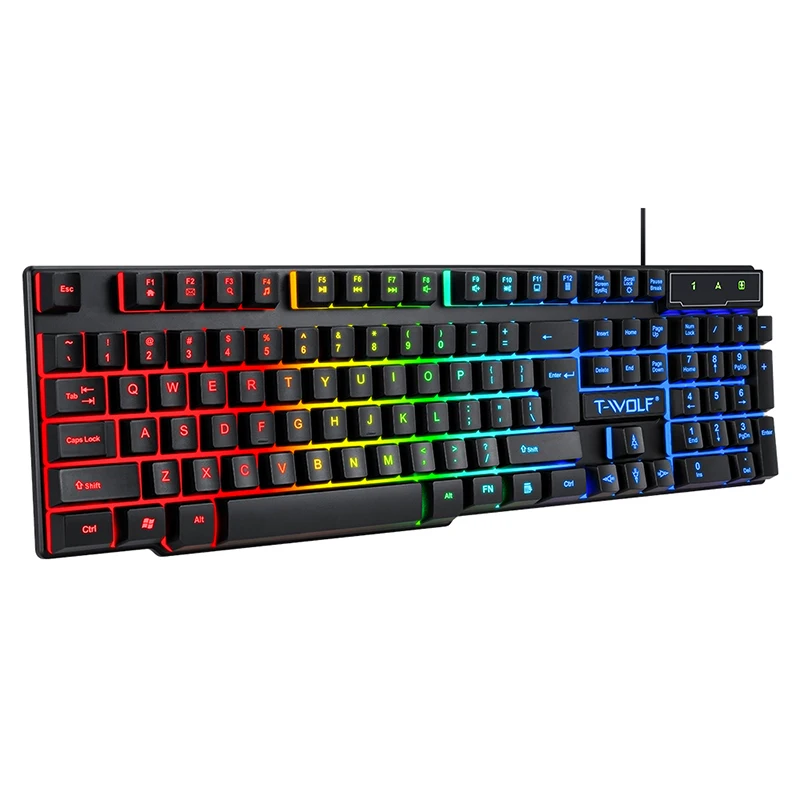 TWOLF TF800 RGB keyboard 4 in 1 gaming keyboard mouse headphone and pad kit set keyboard mouse combos