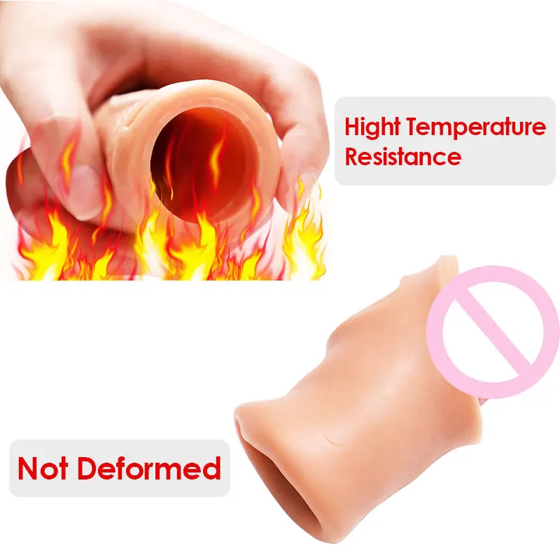 Silicone Condom Reusable Realistic penis extender sleeve Enlarger Enlargement Extender For Men
