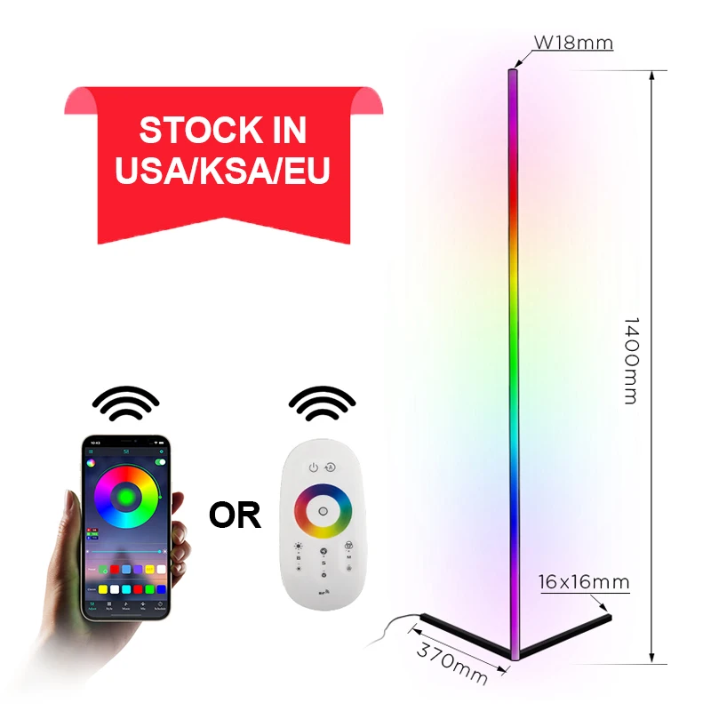 APP Control Modern Nordic 140cm Standing Light Multicolor Living Room Rgb Stand Tripod Corner LED Floor Lamp Smart With Remote