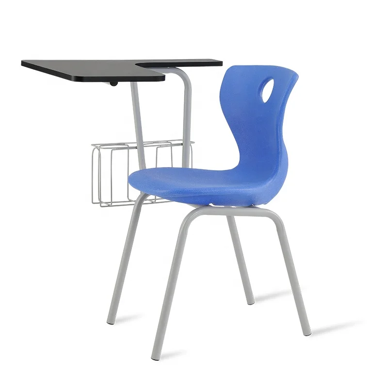 Modern Design School Training Chair with Table Factory Price Plastic Student Desk Chair Set with Writing Tablet Wood
