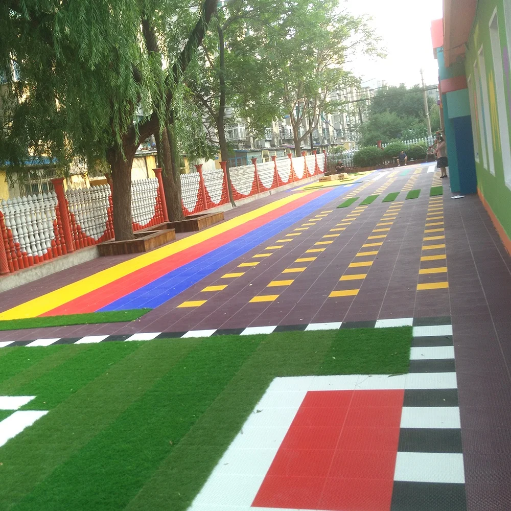 Plastic indoor soccer flooring tiles, synthetic floor tiles