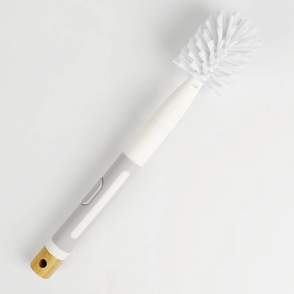 Kitchen Dispensing Bamboo Baby Bottle Cleaning Brush Set