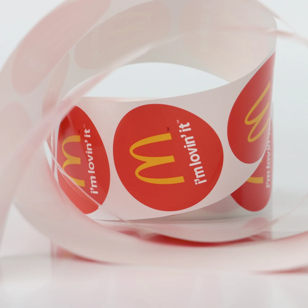 Free sample factory made custom adhesive roll label sticker printing customized round logo vinyl sticker print