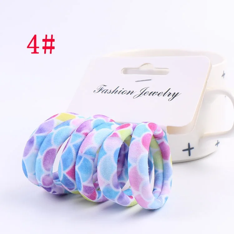 Top Quality 6pcs/set Nylon Seamless Baby Girls Rubber Bands Hair Accessories High Elastic Sweet Kids Hair Ties