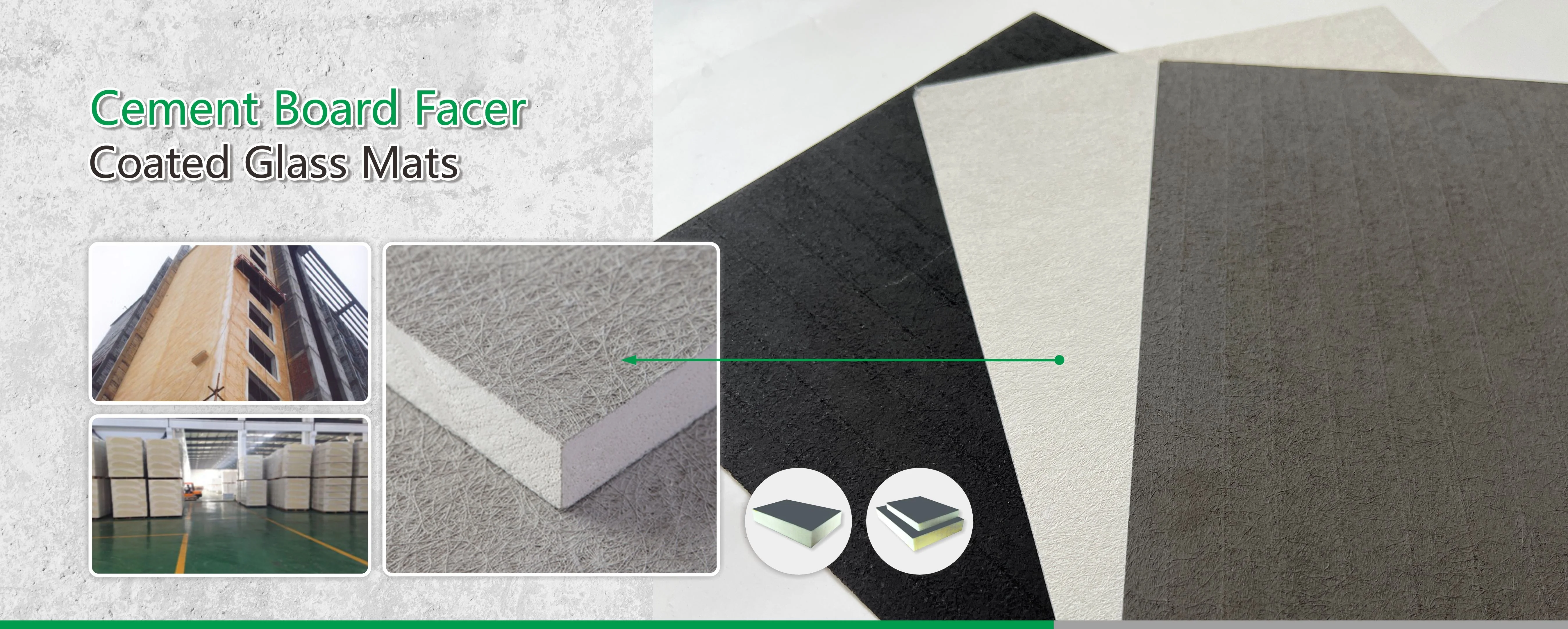 Cement Coated Fiberglass Veil for External Wall Insulation Board