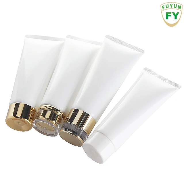 Fuyun offset printing plastic cosmetic 100ml clear plastic tube with screw cap empty