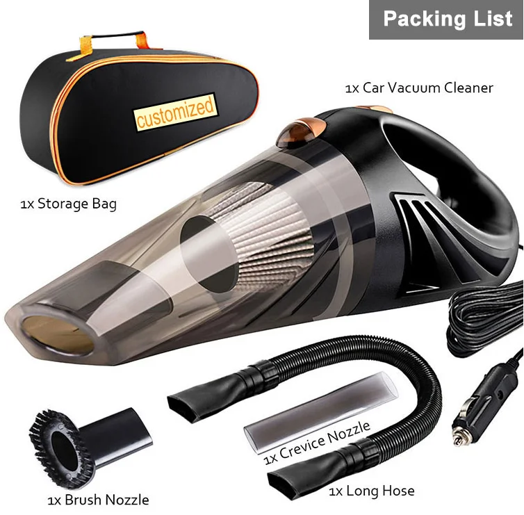 4800PA Big Suction Car Vacuum Cleaner Cordless Wireless Vacuum With 3 Different Nozzle Handbag Optional
