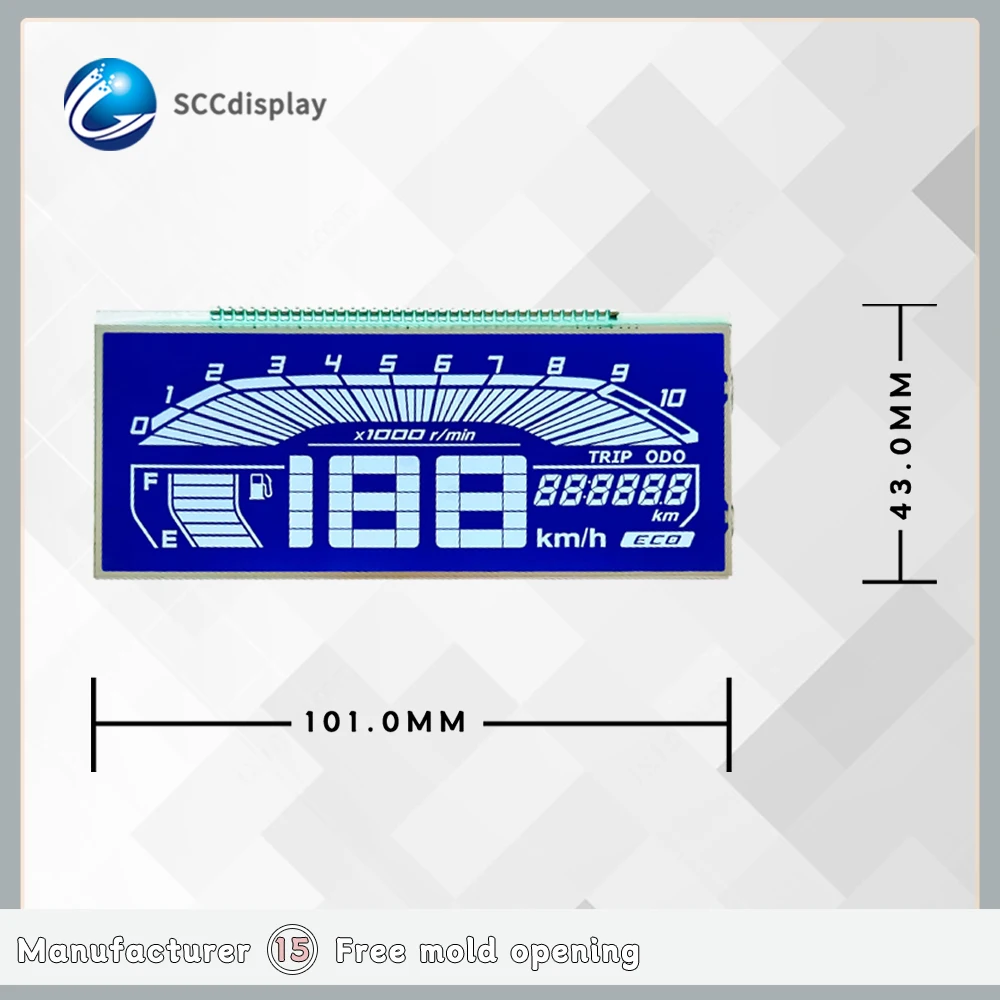 Factory quality products SJXDGW008 segment lcd display HTN blue Negative Vehicle mounted digital display  7 segment lcd display