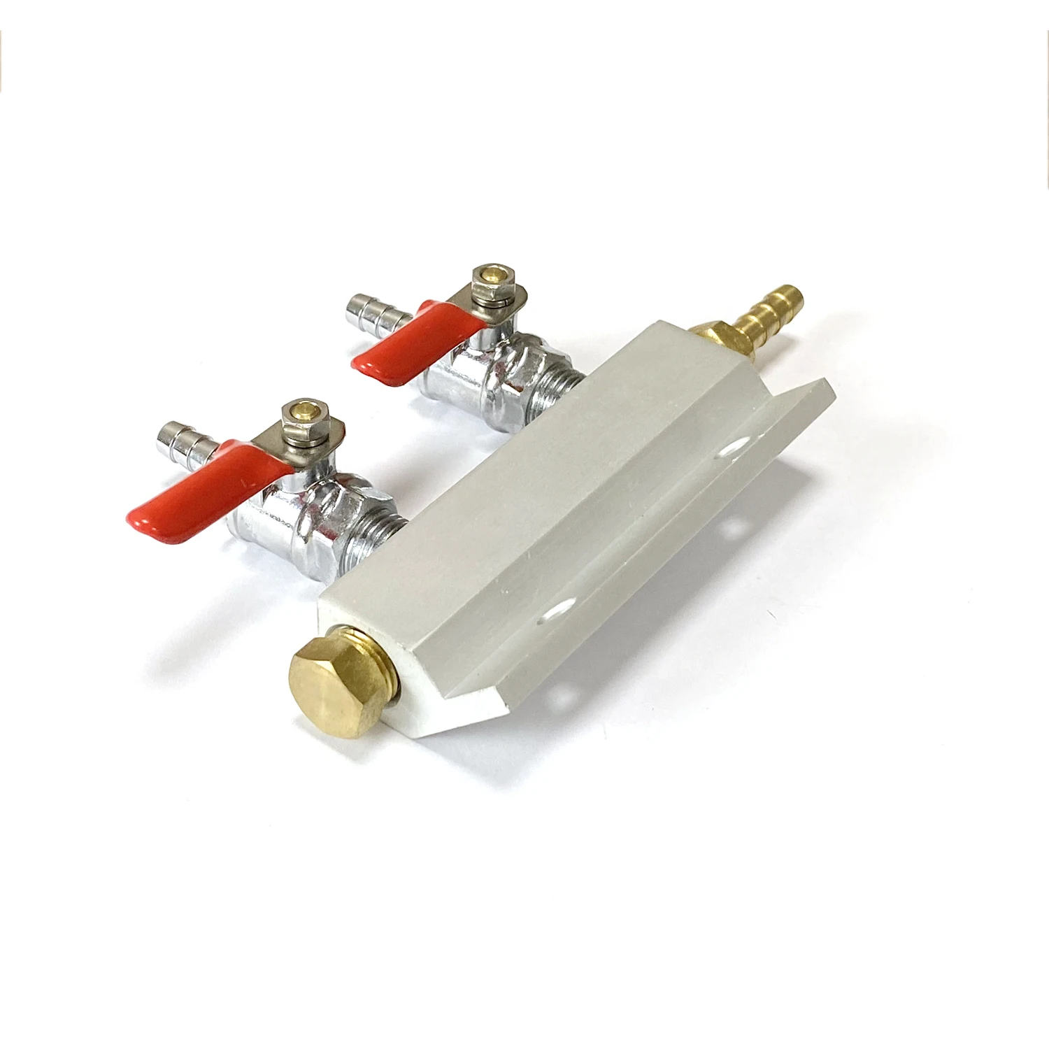 2 Way Gas Manifold Splitter Air Distributor CO2 Manifold Splitter 5/16 Barb Fittings for gas with check valve