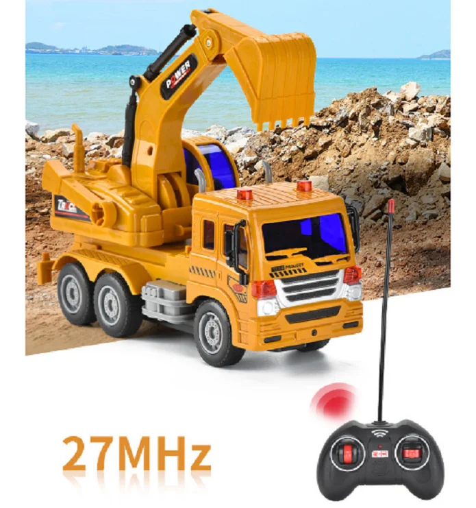 Обучающие игрушки R/C строительный автомобиль 25 см с музыкой и подсветкой инженерный грузовик дистанционным управлением