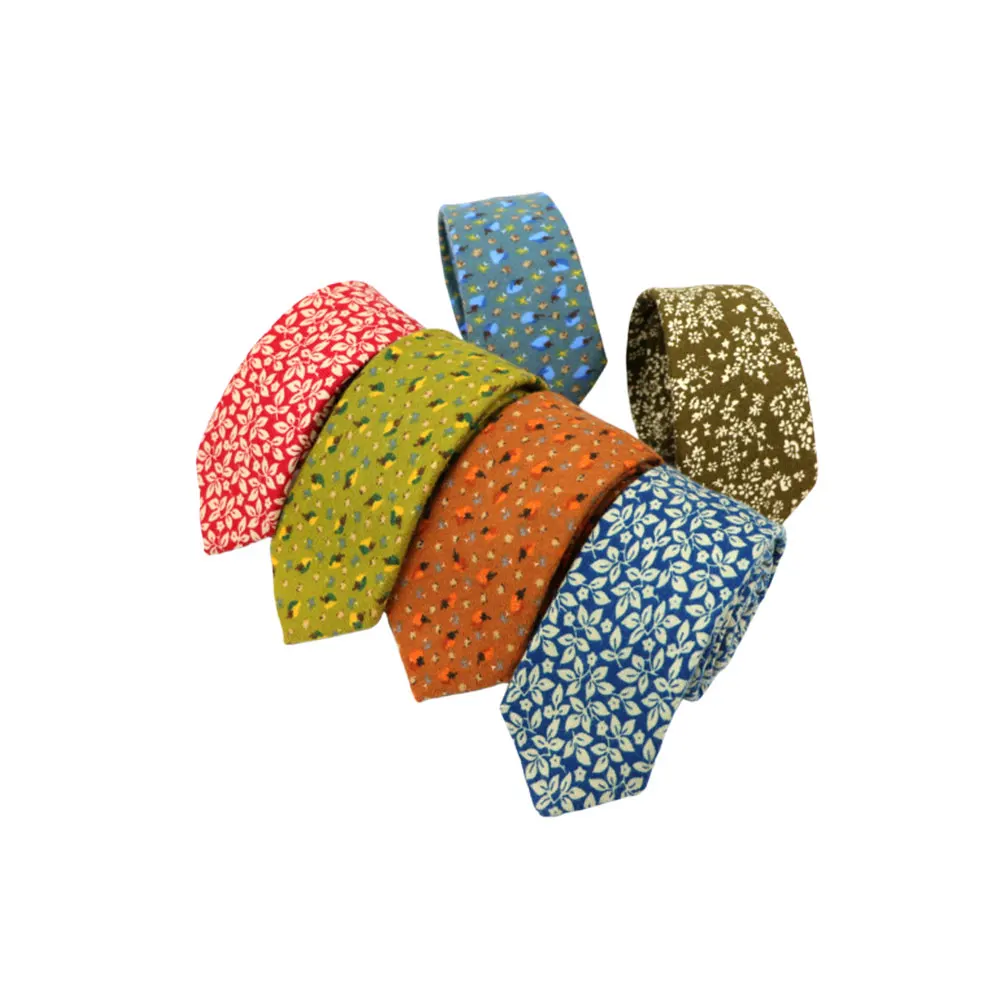 Мягкий мужской галстук из 100% хлопка с цветами яркий галстук искусственные тонкие галстуки мужской маленький галстук для бизнеса дизайнерский галстук