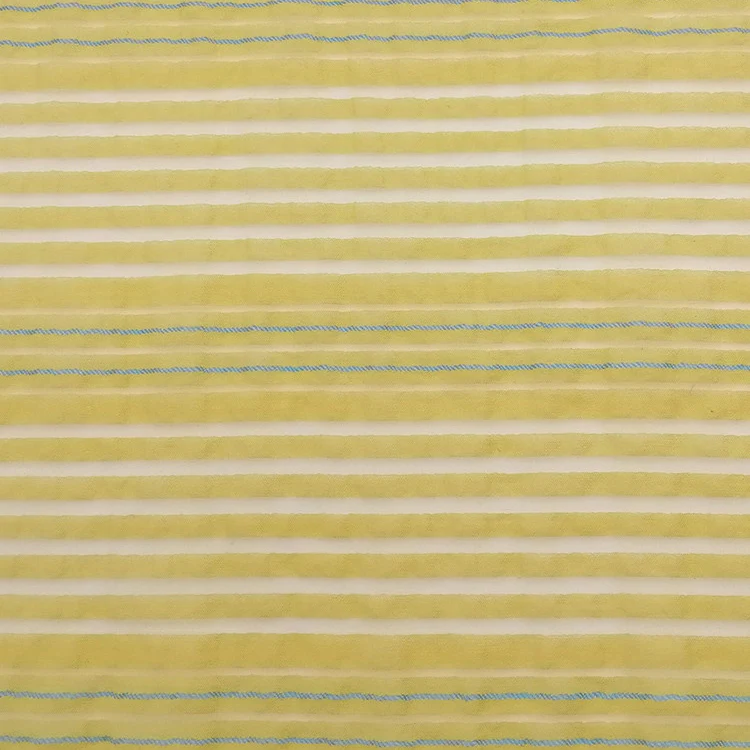 
Hot sale Polyester Polyamide Cotton dobby stripe sheer woven fabric for blouse & fashion tops. 