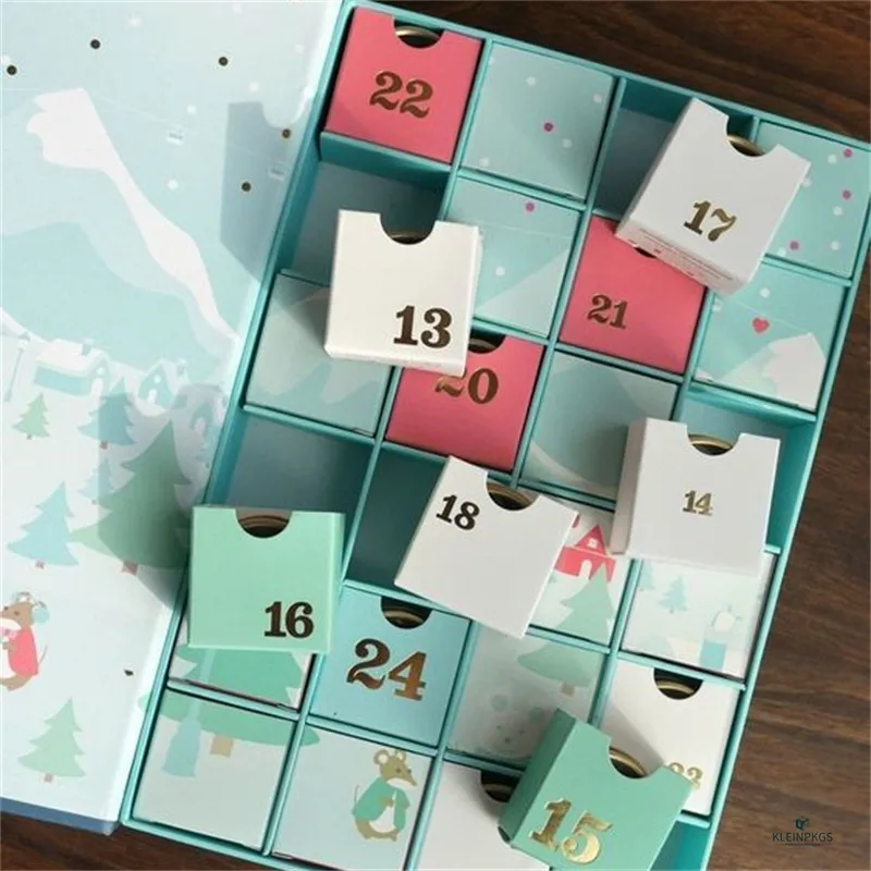 Factory Cardboard Packaging Cosmetic Jewelry Countdown Christmas Custom Kalender Box Printed Advent Calendar