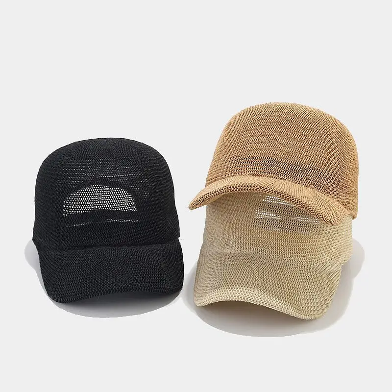 High Quality Unisex Casual Adjustable Breathable Straw Baseball Cap Straw Hat With Custom Logo Straw Baseball Hat