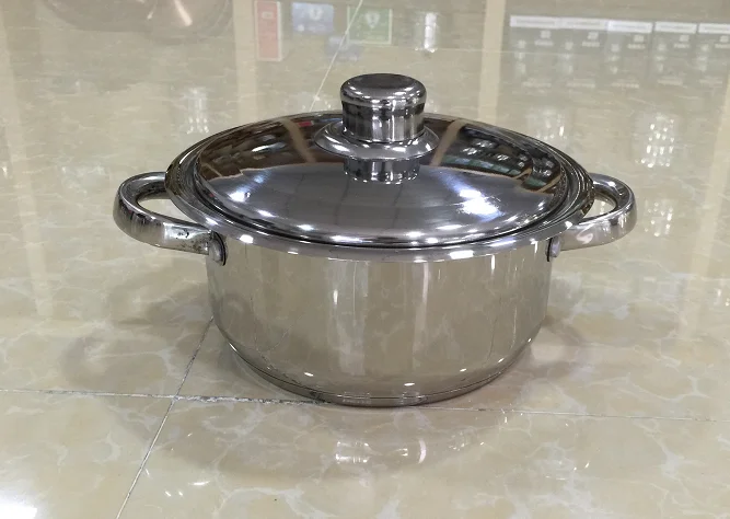 Кухонные кастрюли из нержавеющей стали с двойной ручкой и