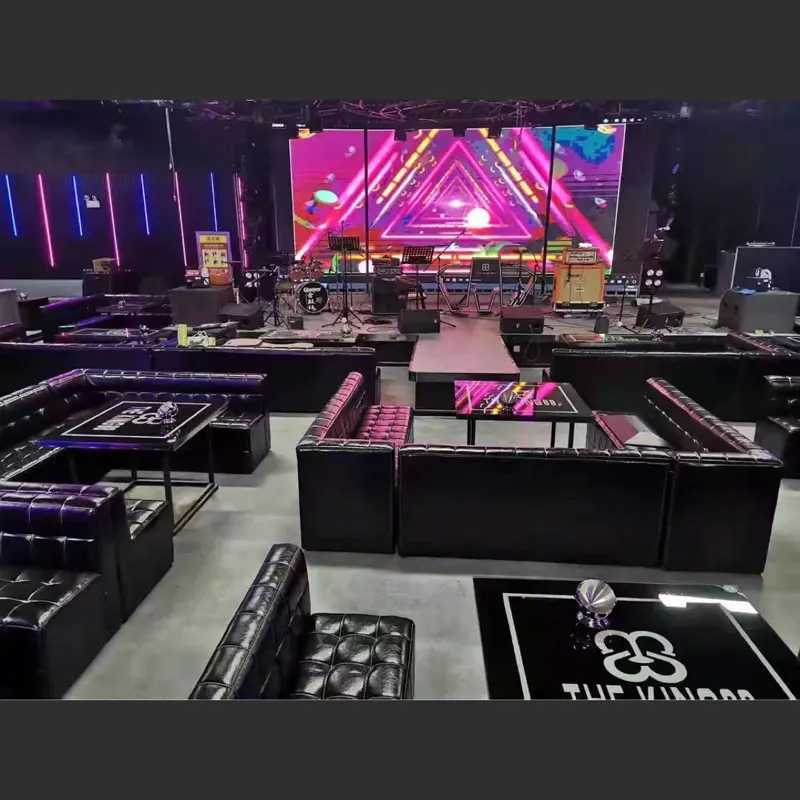 Vintage U Shaped Cafe Booth Restaurant Sets For Bar Ktv Hookah Short Table And Chairs Pu Leather Night Club Sofa