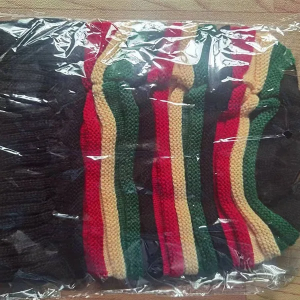 Fashion Jamaican Reggae Cap Multi Colour Striped Hat Crochet Slouchy Baggie Beanie Skullies Rasta Hat Unisex