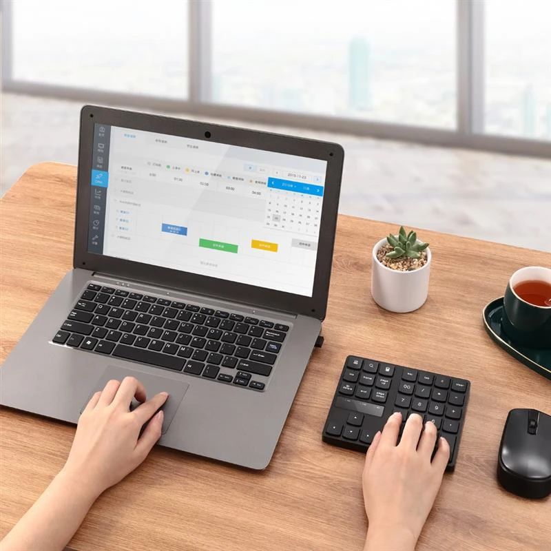 Rechargeable Mini Wireless Number Pad 35 Keys 2.4G Wireless Numeric Keypad Wireless Numeric Keyboard with Nano Receiver