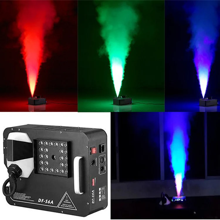 Светодиодная Вертикальная дымовая машина RGB DMX с дистанционным управлением, 24 шт., 1500 Вт, свадебная сценическая дымовая машина